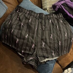 PINK Victoria's Secret Black Boxers with Pink Stripes